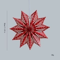 Red 30cm folding 3D paper star with white stripe patterns for Christmas tree decoration - 30cm Red 3D Multi-Point Star