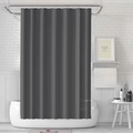 Detalle cortina de ducha de PEVA gris carbón impermeable con pliegues verticales para baño - Gris oscuro