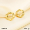 Pendientes geométricos de acero inoxidable dorado con cristales brillantes, tamaño 18mm - Estilo A Dorado (KE114140-KFC)