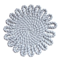 Gray and white flower-shaped woven cotton rope heat-resistant place mat - Grey Stripe
