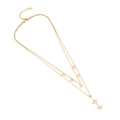 Double-layer stainless steel heart necklace with butterfly chain and crystal inlay - 2# Heart Style