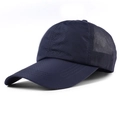 Gorra de béisbol azul oscuro de secado rápido con malla y orificios de ventilación láser - Ajustable / Azul marino