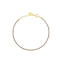 S925 sterling silver tennis bracelet in gold finish with round purple zircon gemstones - 925 Silver / 18K Gold Purple Stone