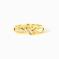 Eleganter S925 Sterlingsilber Knotenring mit funkelnden Zirkonia in goldener Ausführung - US-Größe 6 / Gold