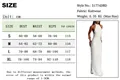 Size chart for halter backless stretch dress in cm and inches for sizes S to XL - S / White