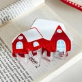 Cute red and white snow house hair claw clip with festive glitter finish for Christmas - Snow House-7.7cm