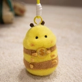 Süßer Plüsch-Bienen-Ente-Schlüsselanhänger mit gelber Münze und weichem Kunstfell - Goldmünze Haltender Bienenanhänger / 15CM