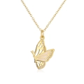 Collier papillon élégant plaqué or 18 carats avec pendentif papillon en zircon - Papillon Émail Beige / Beige