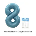 40 inch number 8 candy blue foil balloon with retail card packaging for birthday party - Number 8 / 40 Inch / Candy Blue