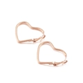 Elegantes pendientes de aro con forma de corazón en oro rosa y diseño de espiral - Oro Rosa (KE100110-KFC) / 33mm