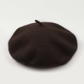 Classic thick wool beret hat in deep chocolate brown color for women in winter - M (56-58cm) / Coffee
