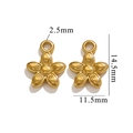 Golden rose flower pendant in stainless steel with precise size measurements - 3D Flower 686 / Gold
