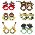 Lot de 6 lunettes de fête mexicaine en papier avec motifs piment, taco et cactus - Lunettes en Papier Festival Mexicain Style A