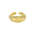 Anello regolabile in argento sterling 925 con texture a maglia intrecciata dorata - Aperto Regolabile / Oro 18K