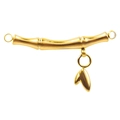 18k gold plated 304 stainless steel bamboo tube connector with heart charm for DIY jewelry - Heart Pendant / Gold