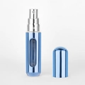 Blue metallic 5ml refillable perfume atomizer with viewing window and matte finish - Glossy Blue