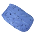 Light blue cotton pet vest featuring cute black cartoon animal sketches and ribbed edges - S / Tops / Blue (Rabbit Print Style)