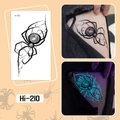 Glow-in-the-dark blue spider web tattoo sticker model Hi-210 with luminous effect - Hi-210 Spider Web