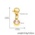 Goldener Edelstahl-Karabineranhänger mit Zirkon für DIY-Schmuckherstellung - Gold Runder Strass Anhänger Ohne Kette