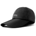 Black breathable quick-dry baseball cap with long brim and Fortravel mountain embroidery - Adjustable / Black