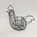 Cesto per frutta a forma di gallina in filo di ferro nero per cucina e arredo rustico - 30*16.5*26cm / Nero