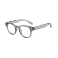 Classic retro translucent gray full-rim glasses with lightweight acetate frames - Transparent Gray Frame Clear Lens
