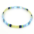 Böhmisches Tila-Perlenarmband mit blauen, gelben und goldenen rechteckigen Perlen - Blau Gelb Mischung