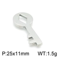 Silver stainless steel heart hollow key pendant, size 25x11mm, weighing 1.5g - Silver Simple Key Style (KLJ4399-Z)