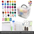 Kit per Infeltrimento ad Ago con 36 Colori di Lana e Set Completo di Attrezzi in Organizer - 36 Colori 3g Lana + Attrezzi + Scatola a 3 Strati