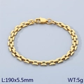 Gold-plated hollow titanium steel chain bracelet, 190mm length and 5.5mm width - Gold 190x5.5mm (KB189683-Z)
