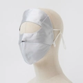 Silver silk sun protection mask with adjustable ear loops for full face coverage - Light Gray