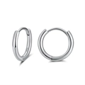 Boucles d'oreilles créoles en argent sterling S925 avec finition polie - Anneau Poli Or Rose (APE37-R)