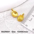 Golden alloy shell pendants measuring 15x9x3mm with textured finish for DIY jewelry - XK2966# Small Shell