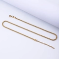 Detail of a gold stainless steel popcorn chain with lobster clasp on a white background - 45+5cm / 2.4mm Popcorn Chain / Gold