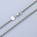 Collana a catena box in acciaio inossidabile con chiusura a moschettone e piastrina - Argento (KN298847-Z)