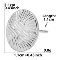 Dettaglio dell'orecchino geometrico argento con texture ondulata e misure tecniche - Stile a Onda Goffrata Rotonda - Argento (D43-S)