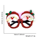 Christmas Santa LED light-up glasses with red sequins and festive holly decoration - Santa Claus Glasses (With Light)