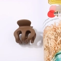 Brown matte 13cm square shark hair claw clip for thick hair shown on magazine backdrop - 5.5cm Ponytail Clip - Brown / Bulk (No Packaging)