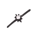DIY black gold plated brass connector with star-set zircon for jewelry making - Black Plated Eight-Point Star with Zirconia