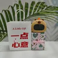 Capybara digital alarm clock with gift bag and packaging box for student gift - Small Bag + Lovers Box + Chinese Manual / Button Version (English Week)