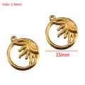 Goldener Sonne-Mond-Anhänger aus Edelstahl mit 15 mm Durchmesser und 1,5 mm Lochung - 15mm Sonne - Gold / 5 Stk./Packung