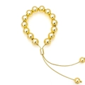Details zum verstellbaren, 18 Karat vergoldeten Perlenarmband mit praktischem Gleitverschluss - Goldenes Vollperlenarmband 10mm
