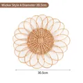 Tovaglietta in vimini intrecciato a forma di girasole, Stile A, diametro 30,5 cm, naturale - Decorazione Murale in Vimini Stile A 30CM