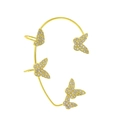 Goldene Schmetterling-Ohrklemme mit funkelnden Strasssteinen und Ohrmuschel-Design - Stil C Gold Rechte Seite (M-439)