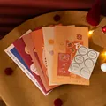 Set of 6 colorful holiday gift envelopes with stickers for Christmas and New Year - Vitality New Year