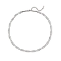 Collana a spina di pesce ritorta argento con piastrina K18 per donne, sobria - Collana a Doppio Strato-Argento