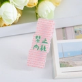 Pink polka dot cat hair clip with green No Internal Conflict text for girls - No Overthinking