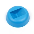 Base semisferica blu in plastica per espositore di gioielli con pellicola in PE - Base rotonda / Blu scuro