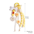 Porte-clés à perles jaunes avec marguerites et cordon tressé, variante 14,5 cm - K2508-5 Chrysanthème Orange