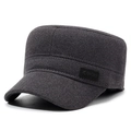 Dunkelgraue Winter-Feldmütze für Herren mit warmem Fleecefutter und G Sport-Label - Verstellbar / Grau